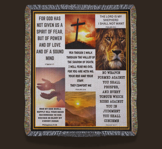 Speak Life Bible Verse Collage Woven Blanket