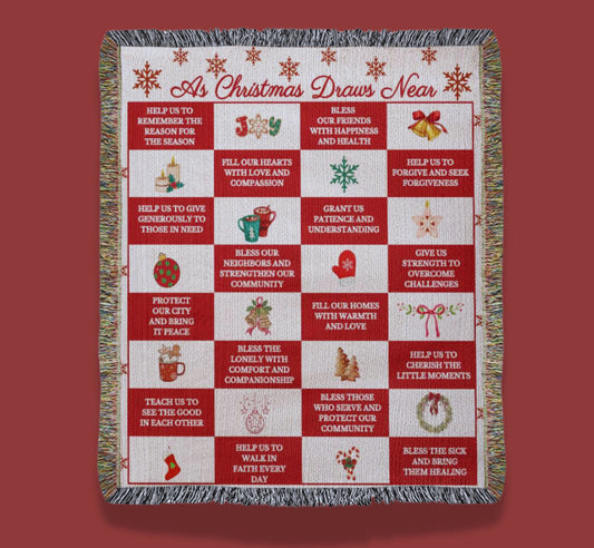 True Christmas Blessings Woven Blanket